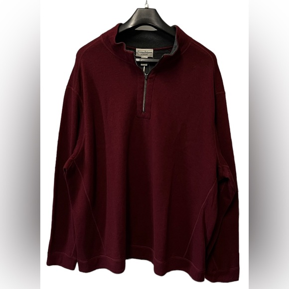 Tommy Bahama Flipshore Half Zip Reversible Sweater Black Cherry Hther 3X… - Picture 4 of 9